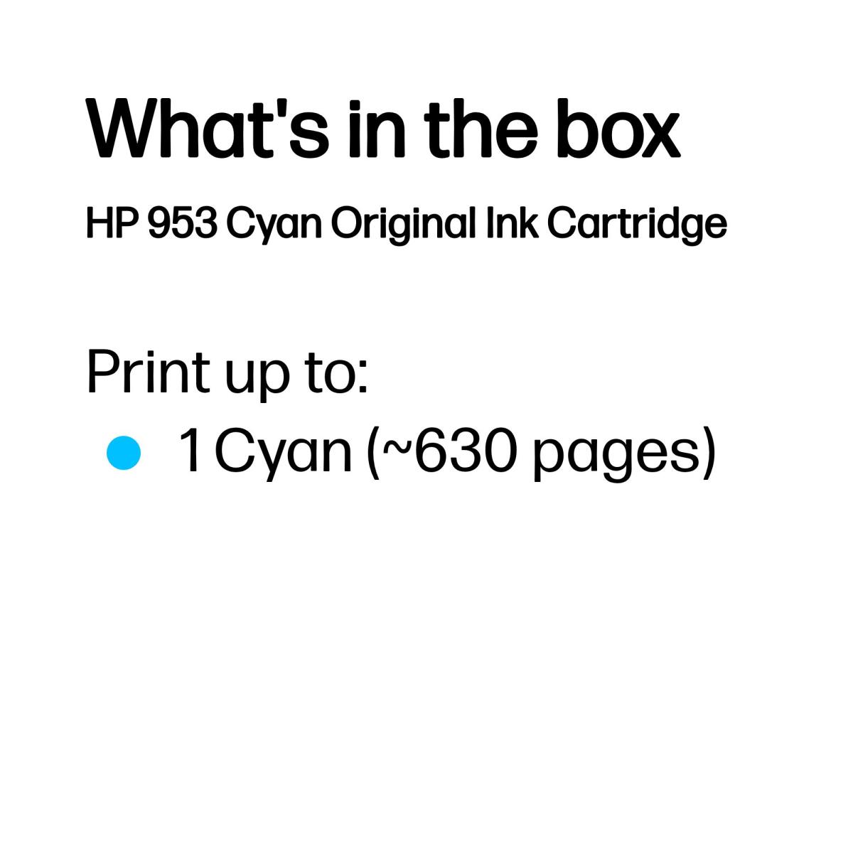 HP 953 CYAN ORIGINAL INK CARTRIDGE thumbnail