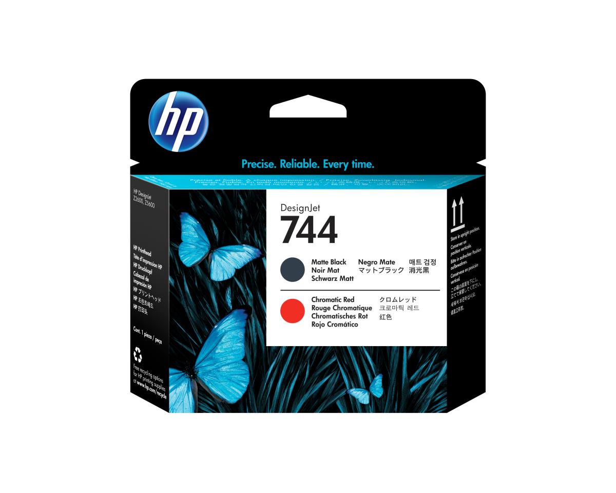 HP 744 MATTE BLACK & RED PRINTHEAD thumbnail