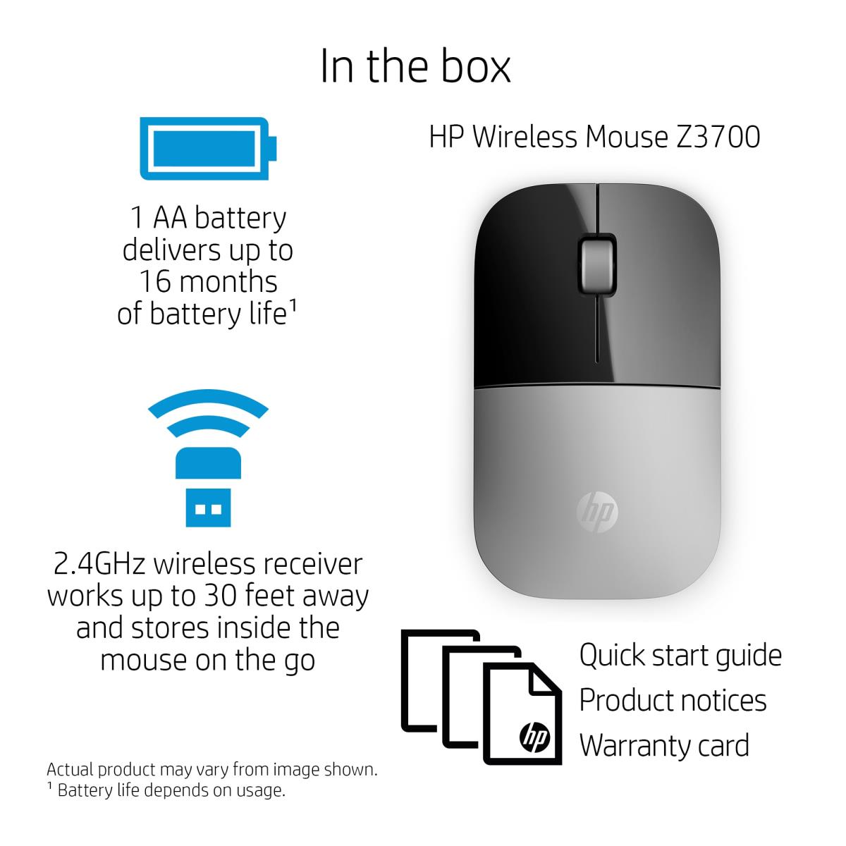 EU Product - Z3700 Silver Wireless Mouse thumbnail
