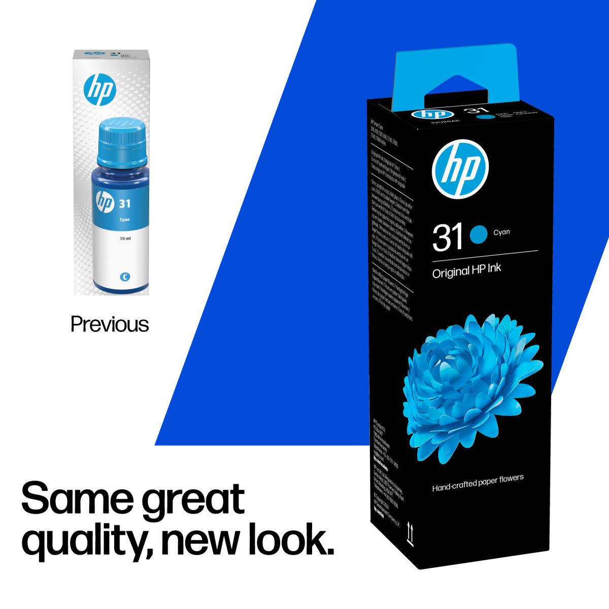 HP 31 70-ML CYAN ORIGINAL INK BOTTLE thumbnail