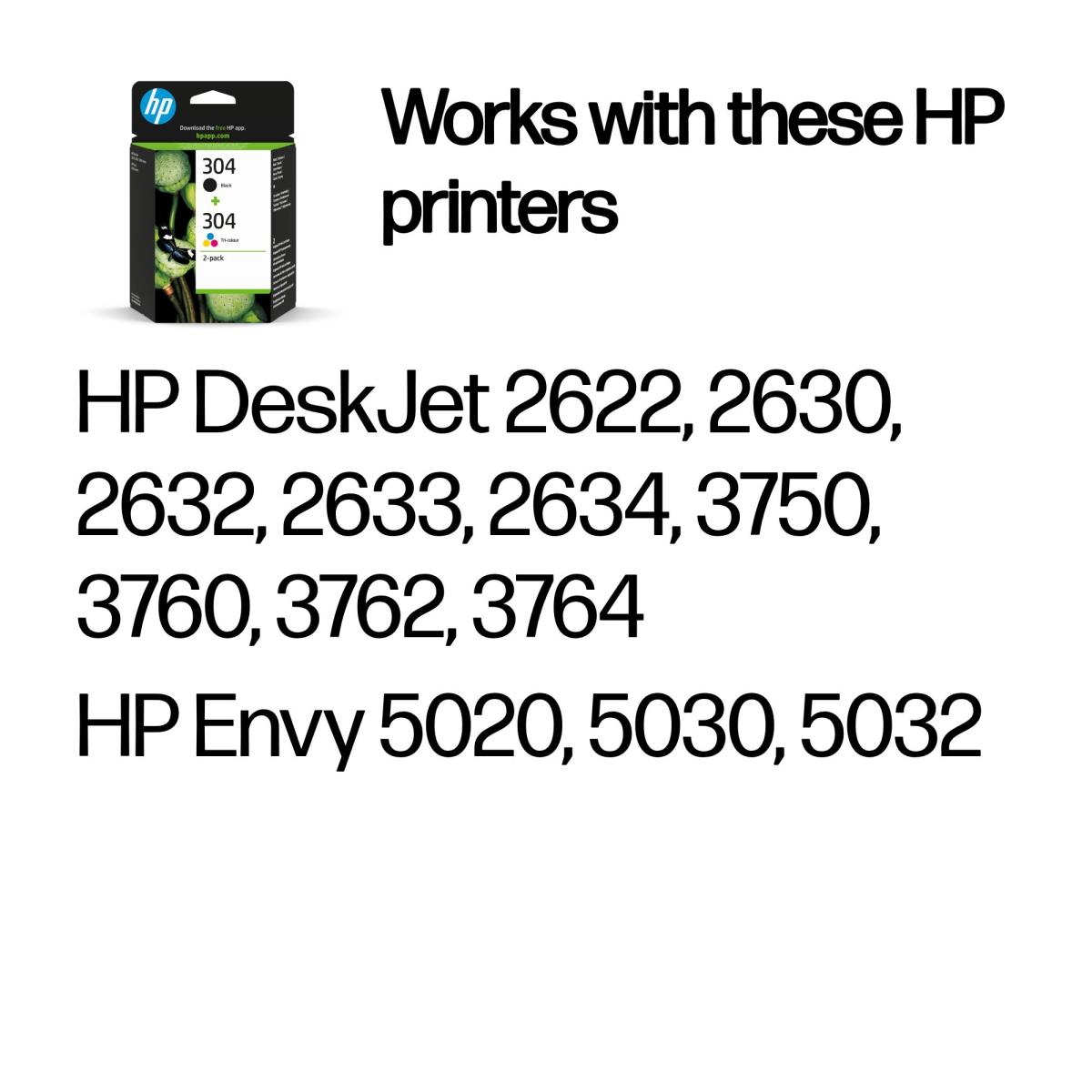 EU Product - HP 304      Schwarz+Dreifarbig  Tintenpatrone thumbnail