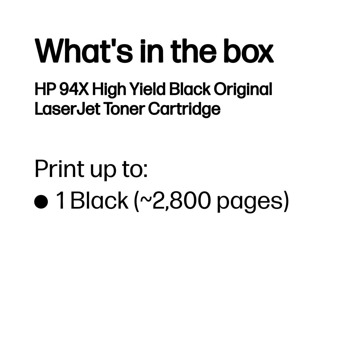 HP 94X HIGH YIELD ORIGINAL LASERJET thumbnail