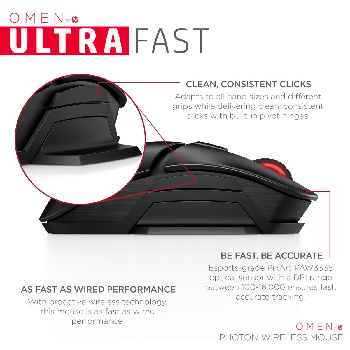 EU Product - Omen by HP Photon Mouse Wirele Photon Ambidextrous - Mouse - Optical thumbnail
