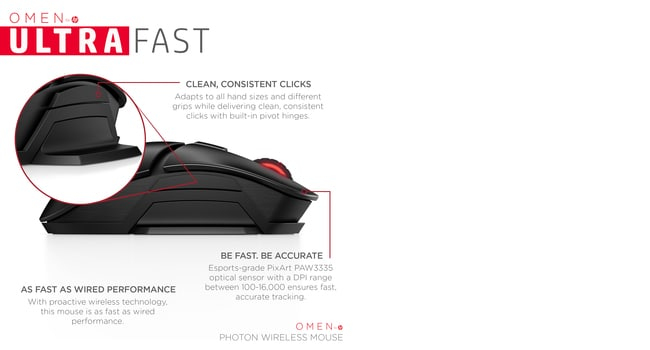 EU Product - Omen by HP Photon Mouse Wirele Photon Ambidextrous - Mouse - Optical thumbnail