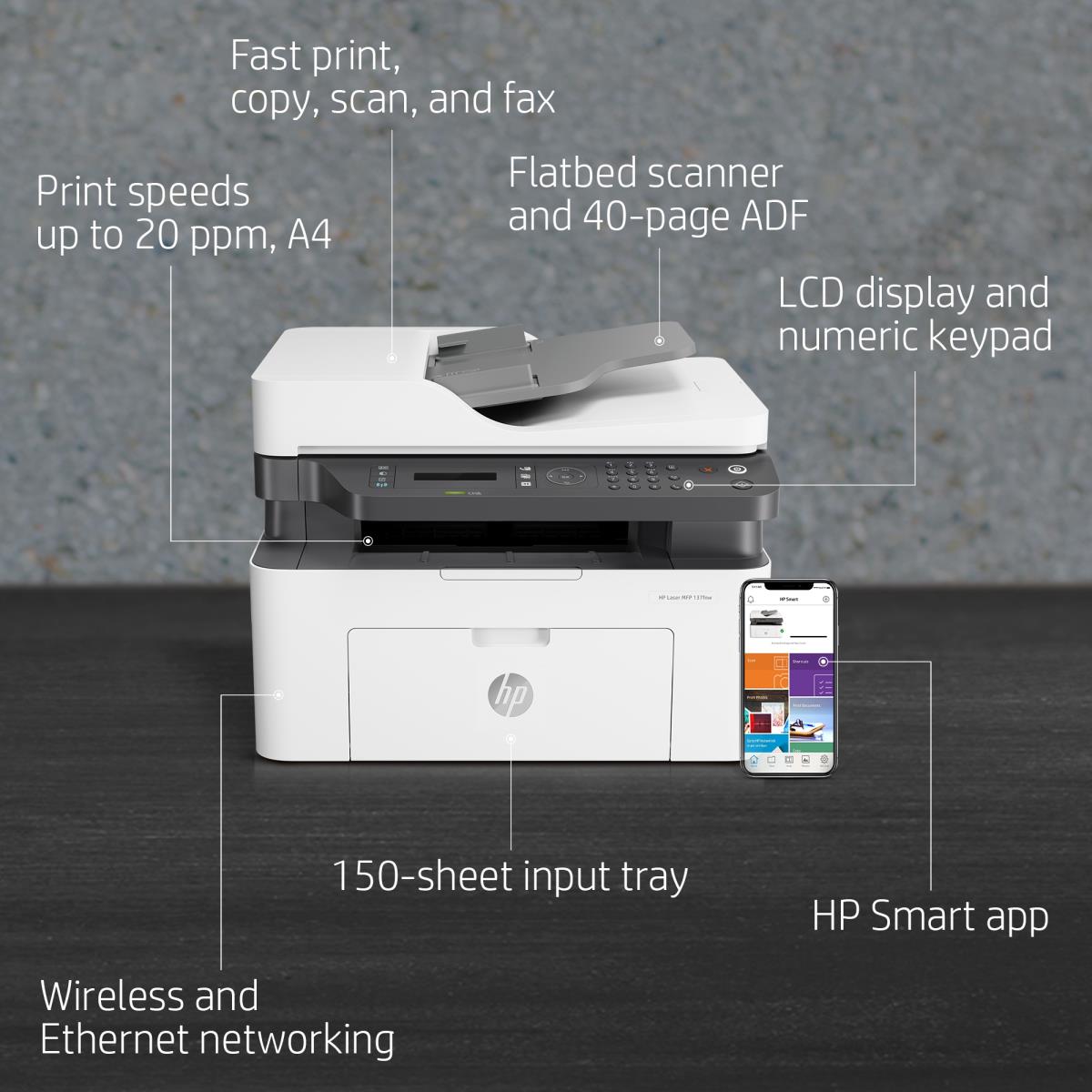 HP LASER MFP 137FNW PRINTER thumbnail