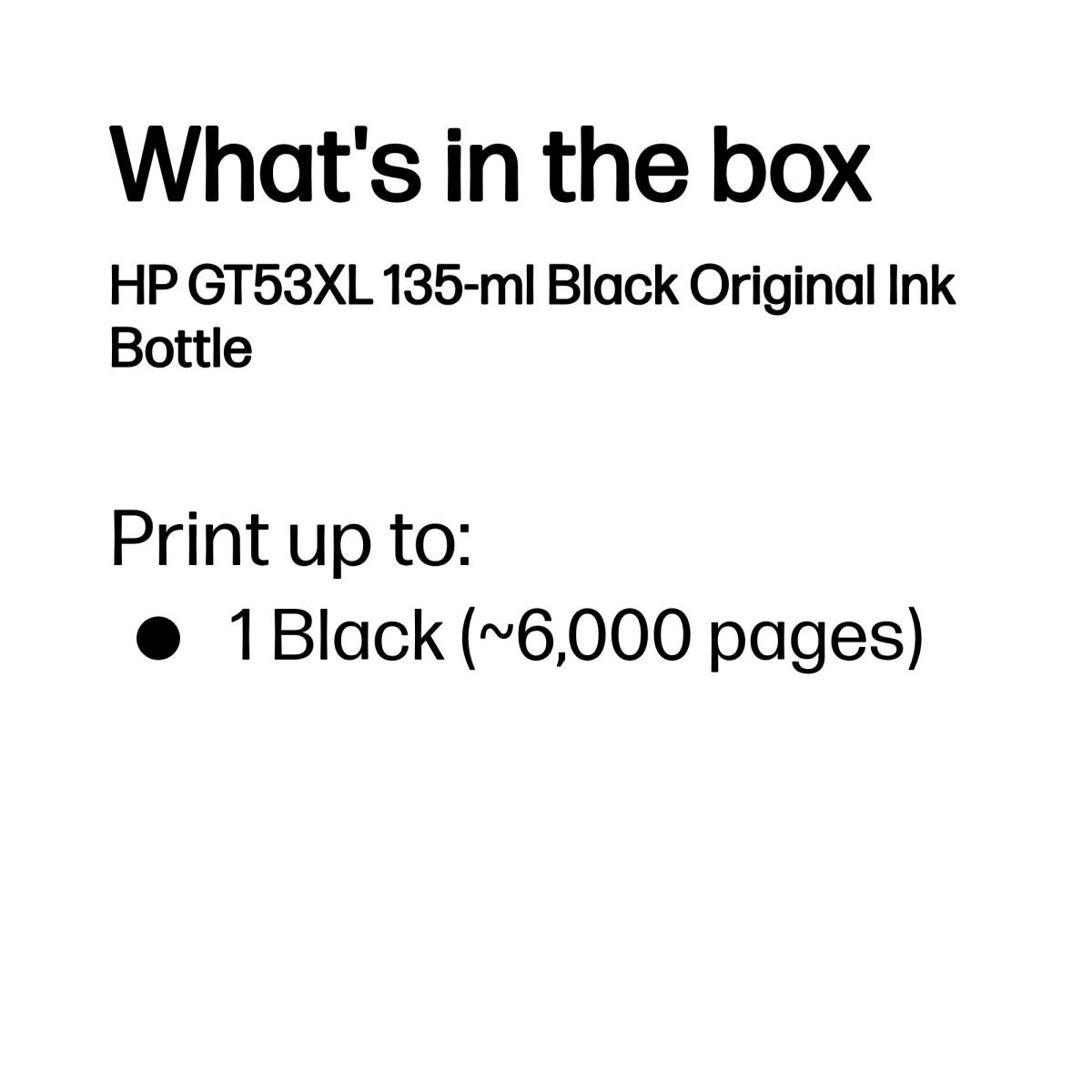 HP GT53 135ML BLACK INK BOTTLE thumbnail