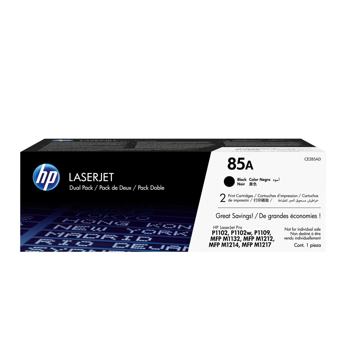 85A 2-PACK BLACK TONERHP LASERJET CE285A DUAL PACK thumbnail