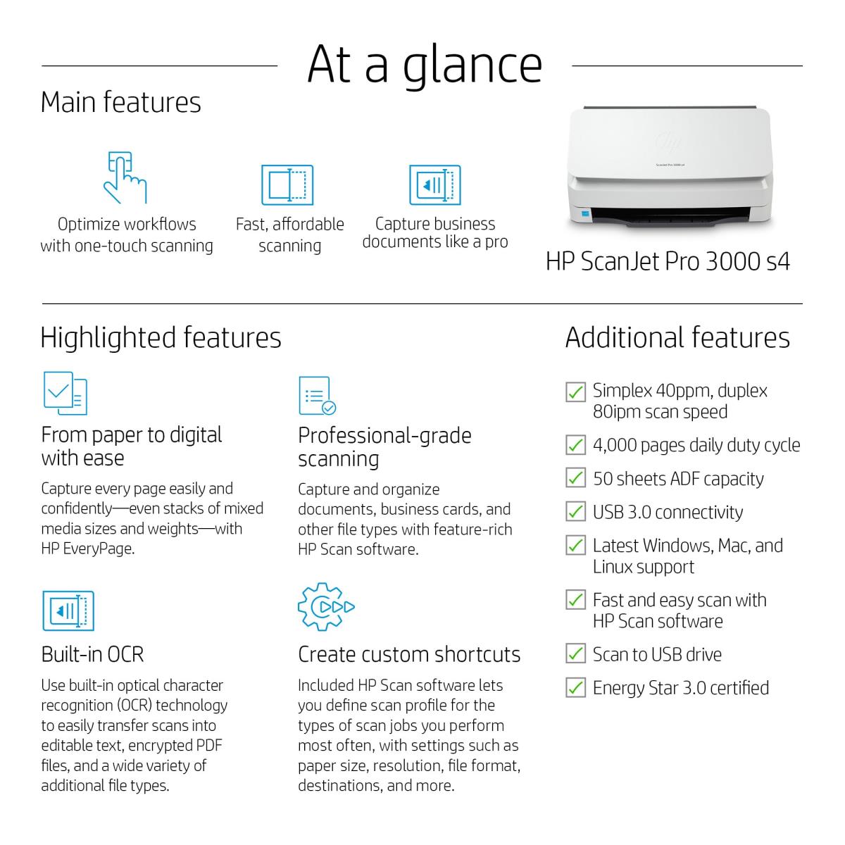 EU Product - ScanJet Pro 3000 s4 Dokumentenscanner - Document Scanners - A4 thumbnail