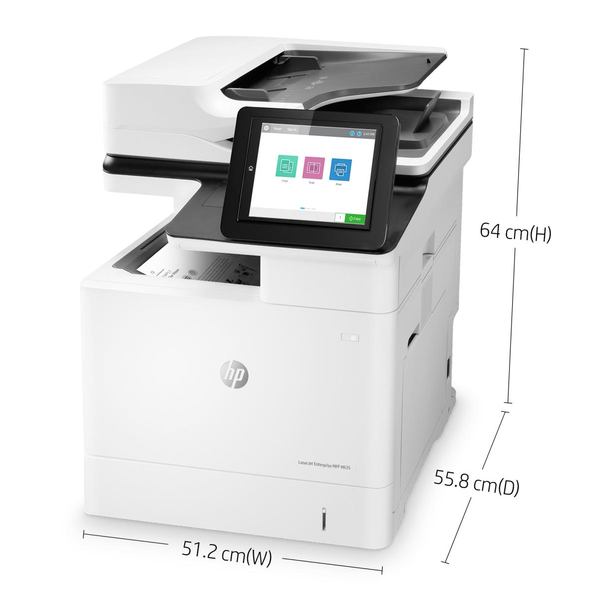LaserJet Enterprise MFP M635h - Multifunction printer - B/W - laser - 216 x 864 mm (original) - A4/Legal (media) - up to 61 ppm (copying) - up to 61 ppm (printing) - 650 sheets - USB 2.0, Gigabit LAN, USB 2.0 host thumbnail