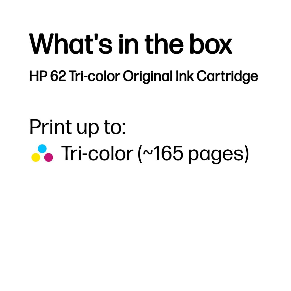 62 TRI COLOR INK CARTRIDGE165 PAGES thumbnail