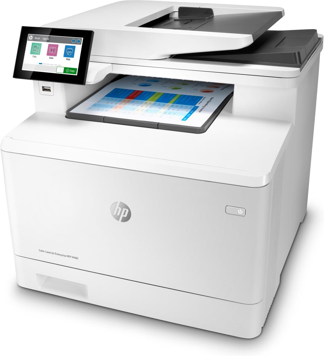 Color LaserJet Enterprise MFP M480f - Multifunction printer - colour - laser - Legal (216 x 356 mm) (original) - A4/Legal (media) - up to 27 ppm (copying) - up to 27 ppm (printing) - 300 sheets - 33.6 Kbps - USB 2.0, Gigabit LAN, USB 2.0 host thumbnail