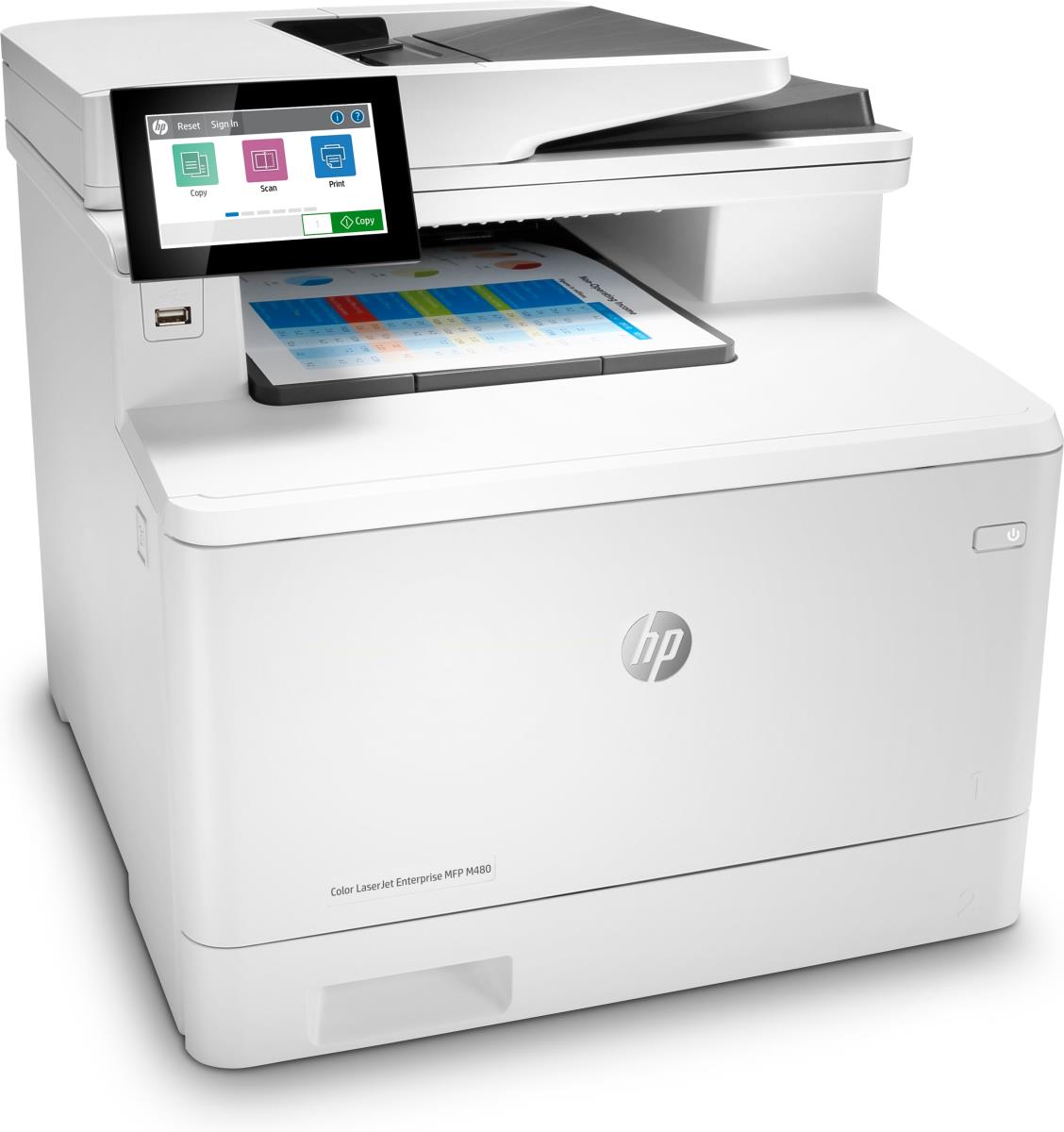 Color LaserJet Enterprise MFP M480f - Multifunction printer - colour - laser - Legal (216 x 356 mm) (original) - A4/Legal (media) - up to 27 ppm (copying) - up to 27 ppm (printing) - 300 sheets - 33.6 Kbps - USB 2.0, Gigabit LAN, USB 2.0 host thumbnail