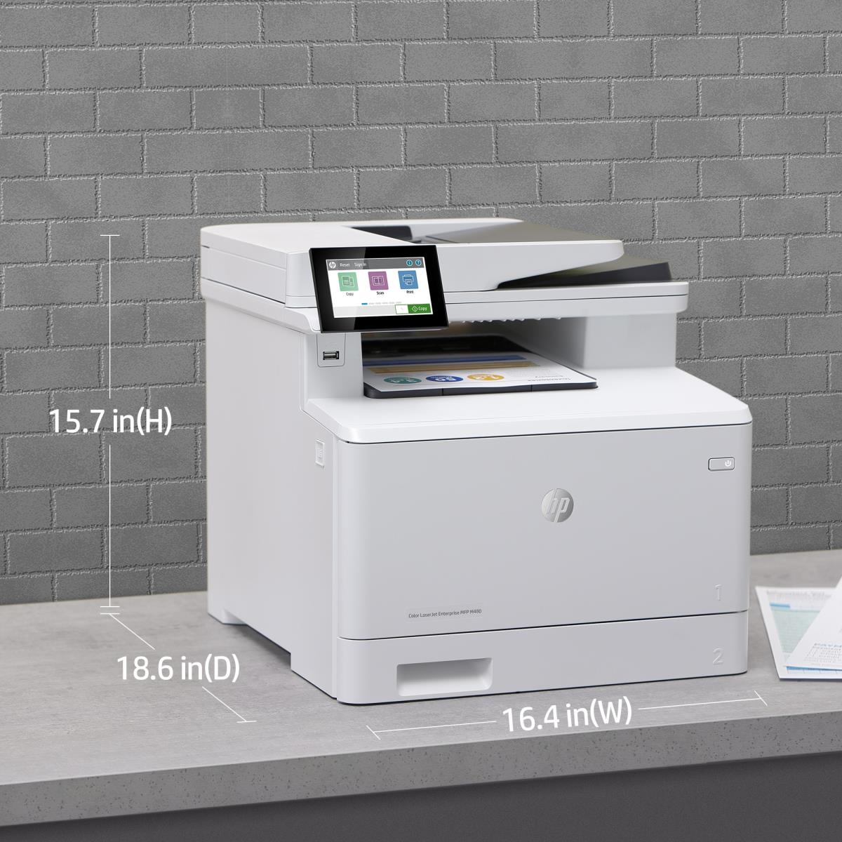 Color LaserJet Enterprise MFP M480f - Multifunction printer - colour - laser - Legal (216 x 356 mm) (original) - A4/Legal (media) - up to 27 ppm (copying) - up to 27 ppm (printing) - 300 sheets - 33.6 Kbps - USB 2.0, Gigabit LAN, USB 2.0 host thumbnail
