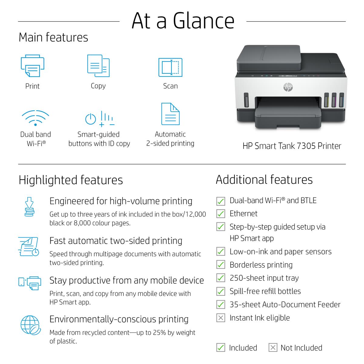 EU Product - Smart Tank 7305 All-in-One - Multifunktionsdrucker - Fax - Inkjet thumbnail