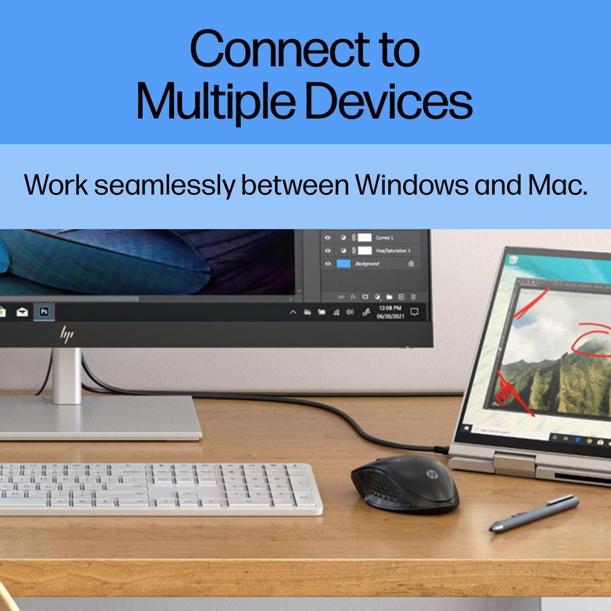 EU Product - 430 Multi-Device Wireless Mouse P 3 - Mouse - 1,200 dpi thumbnail