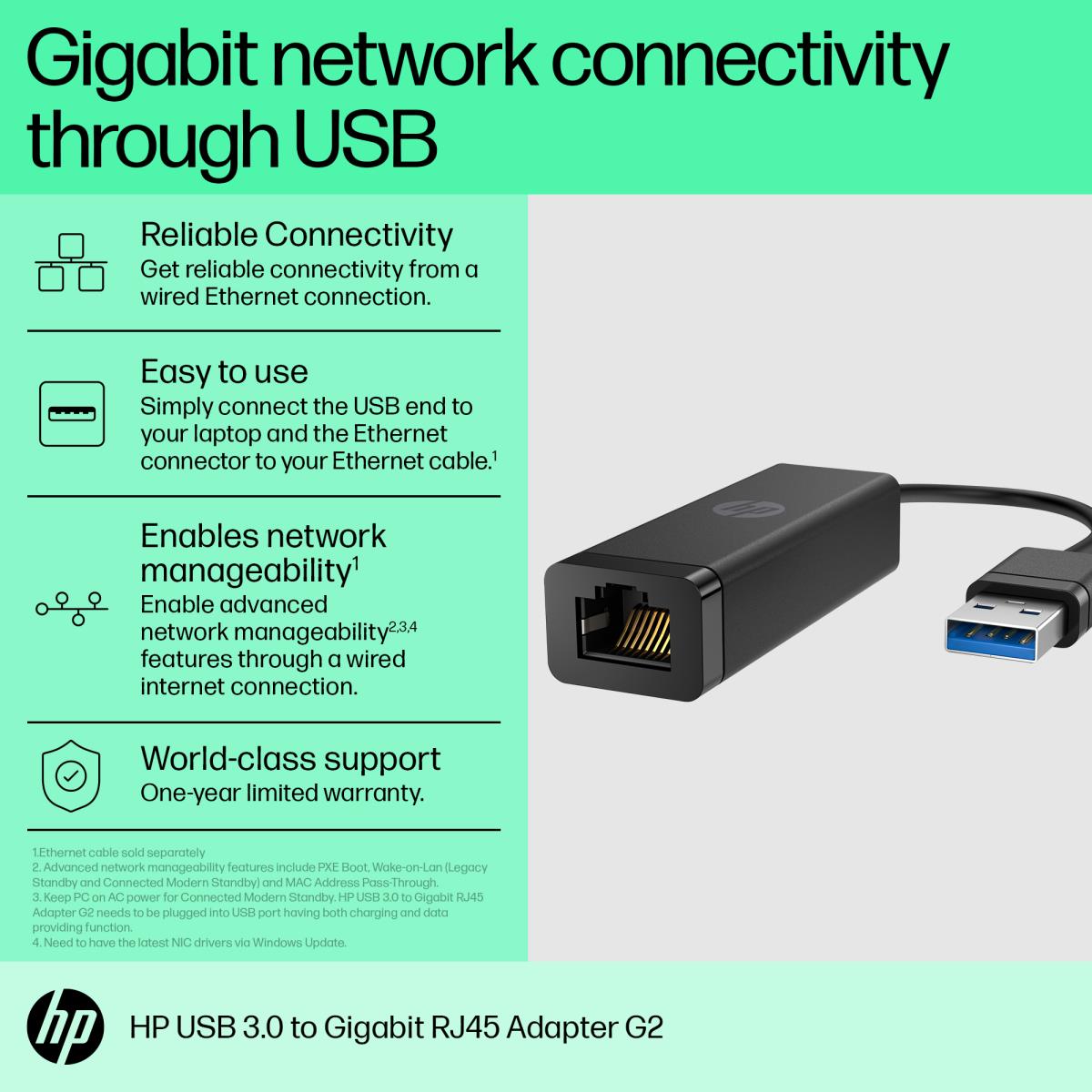 EU Product - USB 3.0 to RJ45 Adapter G2 - Netzwerkadapter - 3.0 - Network Card - 1,000 Mbps thumbnail
