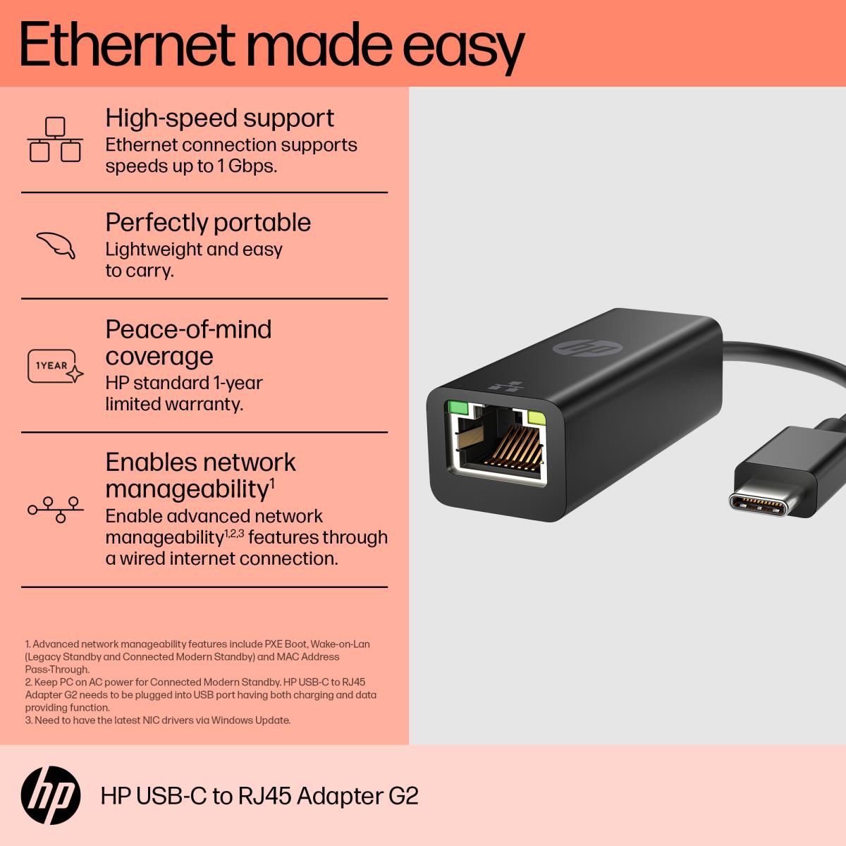 HP USB-C TO RJ45 ADAPTER G2 thumbnail
