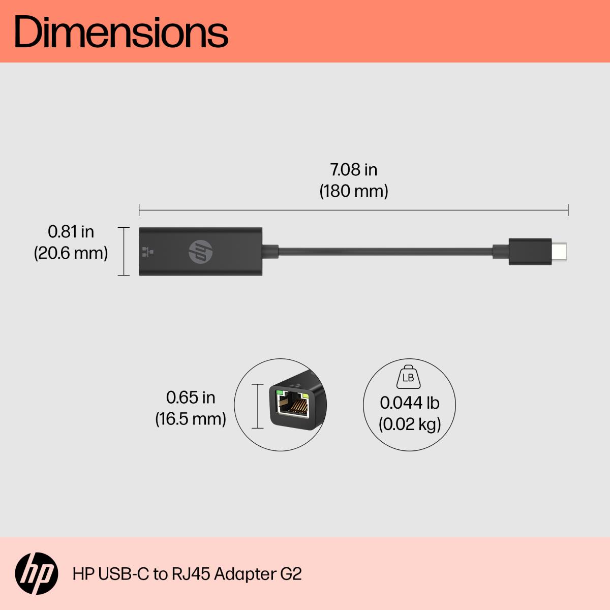 HP USB-C TO RJ45 ADAPTER G2 thumbnail
