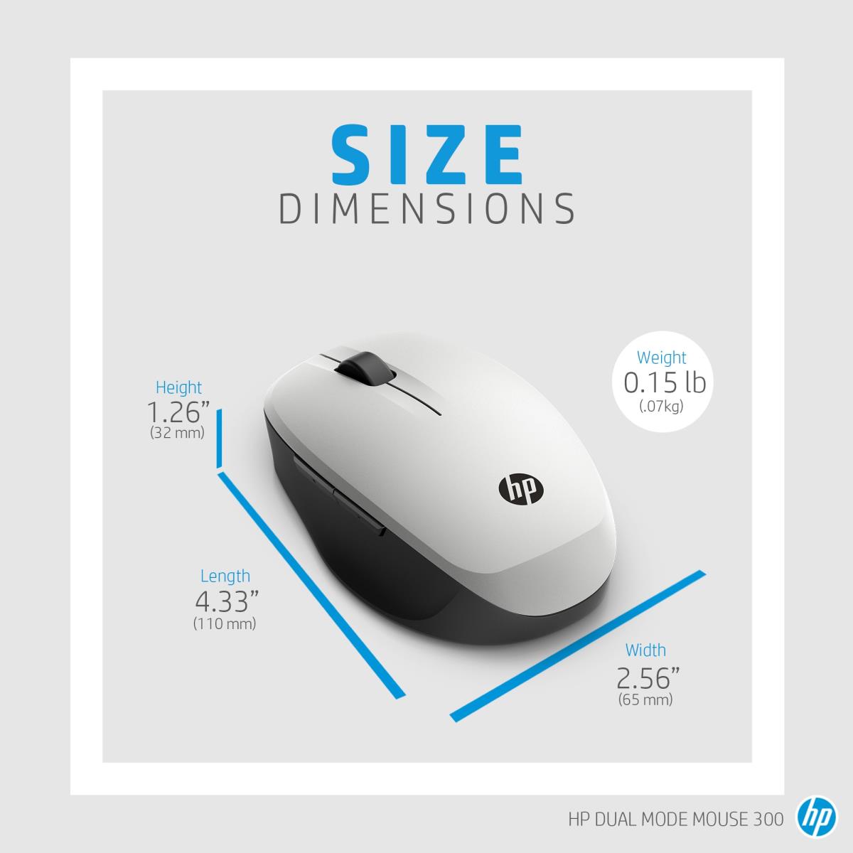 300 Dual Mode Wireless Mouse Silver - 6CR72AA#ABB thumbnail