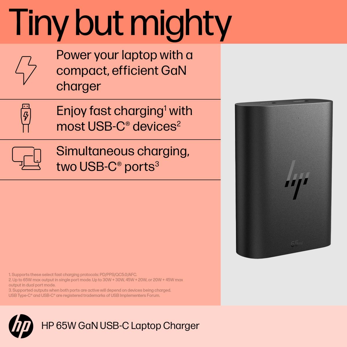 ^HP USB-C 65W GAN LAPTOP CHARGE thumbnail
