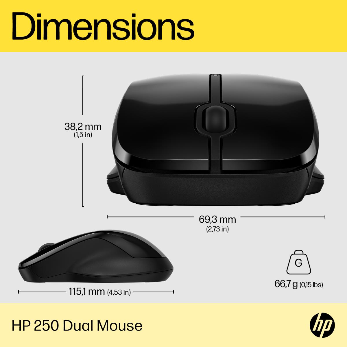 EU Product - 250 Dual Wireless Mouse - Mouse - Optical thumbnail