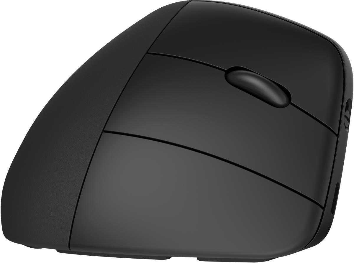 925 - Vertical mouse - ergonomic - 6 buttons - wireless - Bluetooth 5.3, 2.4 GHz - USB wireless receiver - black - 100% paper-based packaging thumbnail