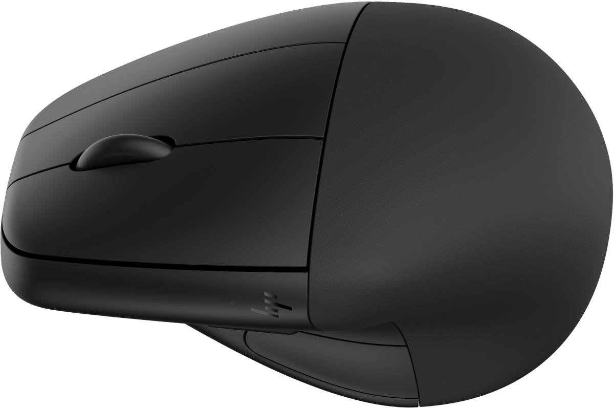 925 - Vertical mouse - ergonomic - 6 buttons - wireless - Bluetooth 5.3, 2.4 GHz - USB wireless receiver - black - 100% paper-based packaging thumbnail
