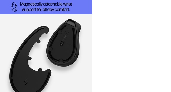 925 - Vertical mouse - ergonomic - 6 buttons - wireless - Bluetooth 5.3, 2.4 GHz - USB wireless receiver - black - 100% paper-based packaging thumbnail