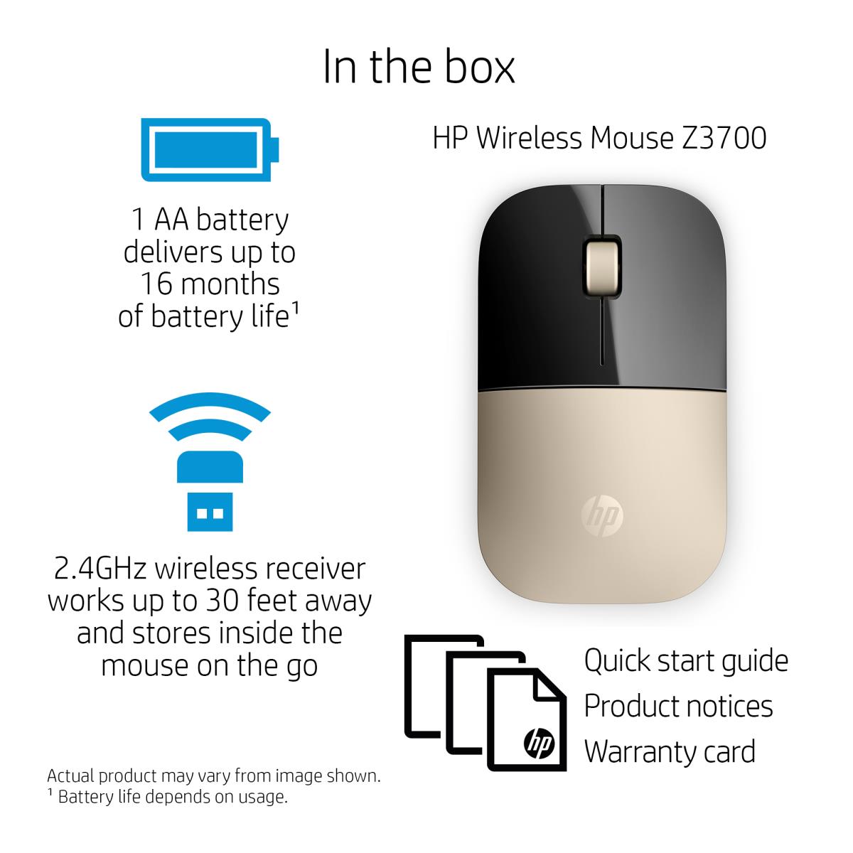 EU Product - Z3700 Gold Wireless Mouse thumbnail