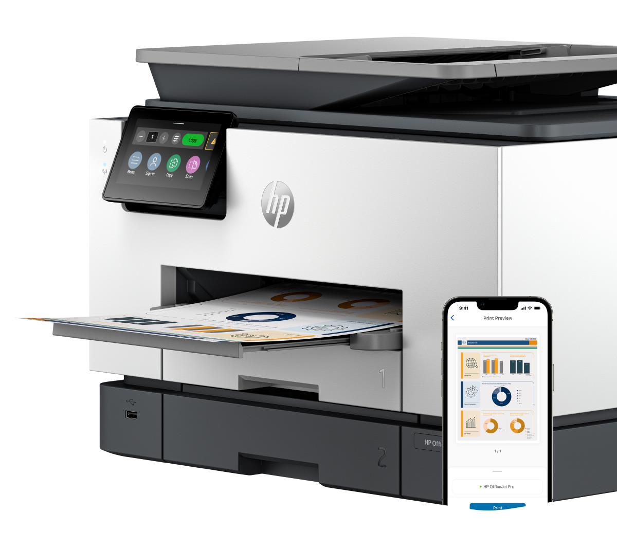 EU Product - OfficeJet Pro 9130b All-in-One 4 in 1 Tintenstrahl-Multifunktionsdrucker - Fax - Inkjet thumbnail