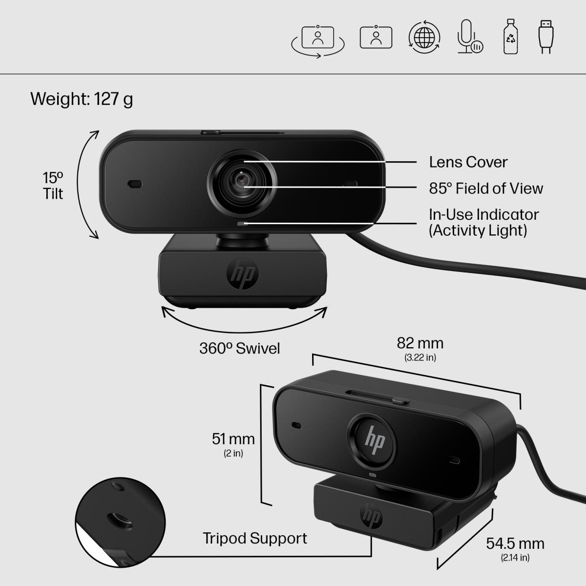 435 - Webcam - pan / tilt - colour - 2 MP - 1920 x 1080 - audio - USB 2.0 thumbnail