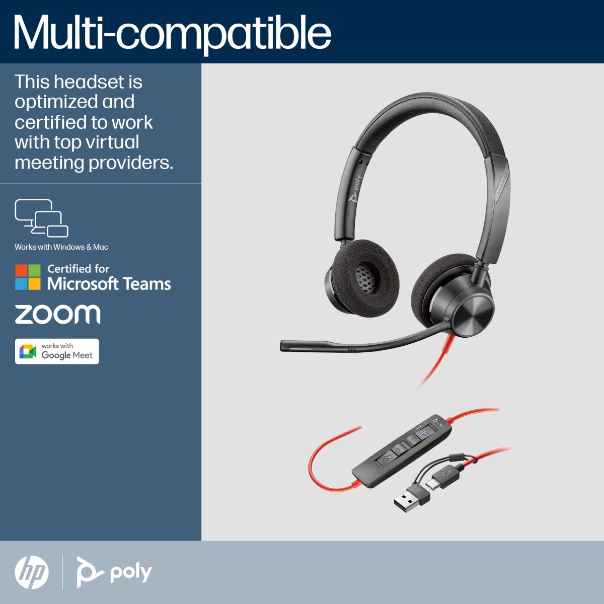 HP Blackwire 3320 Stereo Microsoft Teams Certifie thumbnail