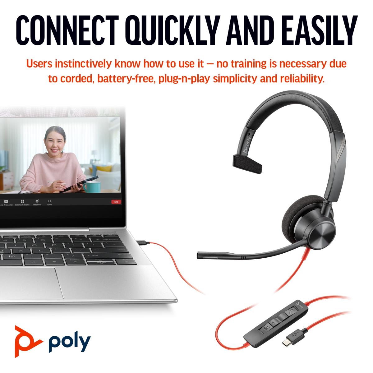 POLY BW3310-M MONAURAL USB-C/A thumbnail