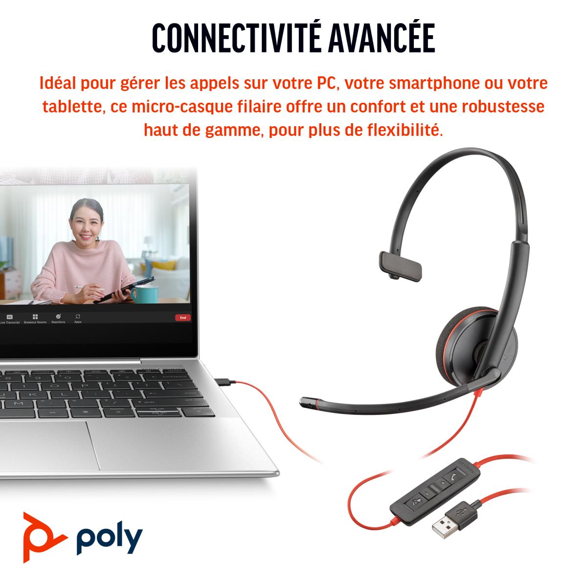 EU Product - Blackwire 3210 Monaural USB-C Headset - Headset - Mono thumbnail