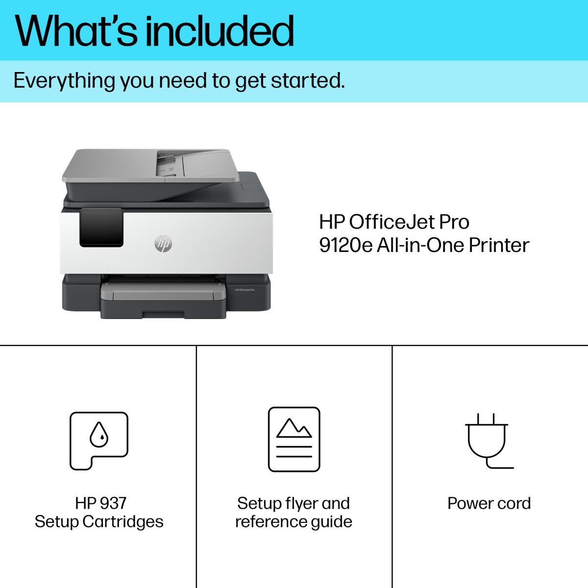 Officejet Pro 9120e All-in-One - Multifunction printer - colour - ink-jet - Legal (216 x 356 mm) (original) - A4/Legal (media) - up to 21 ppm (copying) - up to 22 ppm (printing) - 250 sheets - 33.6 Kbps - USB 2.0, USB 2.0 host, Wi-Fi(ac), Bluetooth, LAN - thumbnail