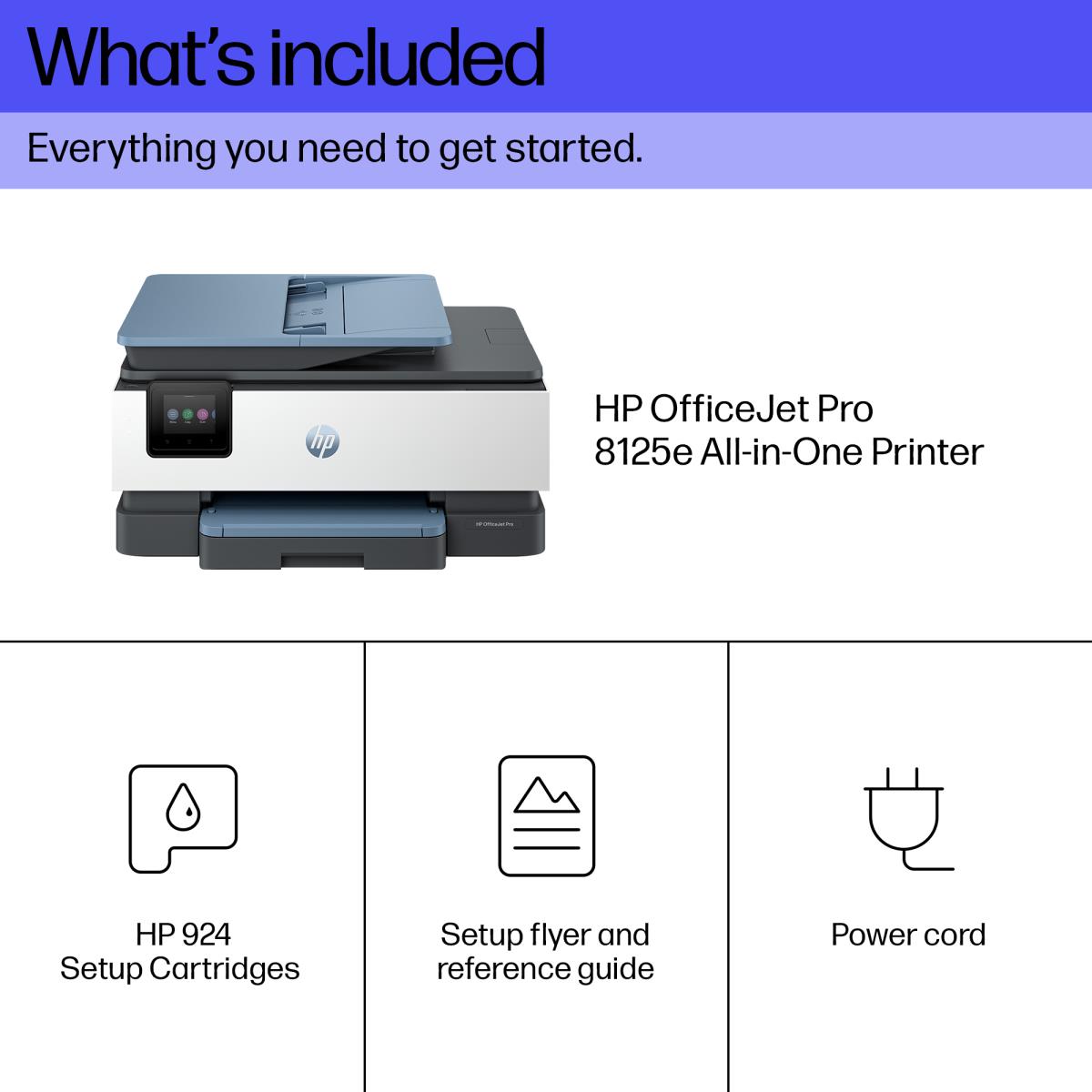 Officejet Pro 8125e All-in-One - Multifunction printer - colour - ink-jet - Legal (216 x 356 mm) (original) - A4/Legal (media) - up to 12 ppm (copying) - up to 20 ppm (printing) - 225 sheets - USB 2.0, Wi-Fi(ac), LAN - dark surf blue thumbnail