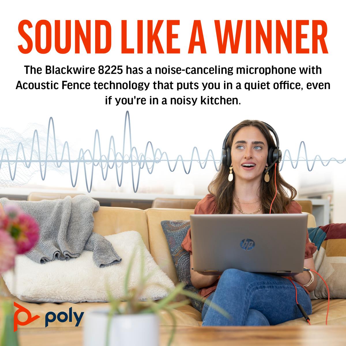 Blackwire 8225 Stereo USB-C Headset +USB-C/A Adapter thumbnail