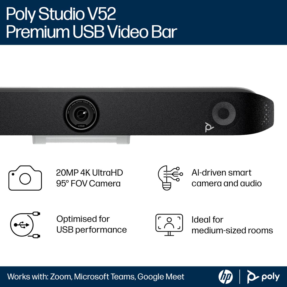 EU Product - Poly Studio V52 Usb Video Bar - Network Camera thumbnail