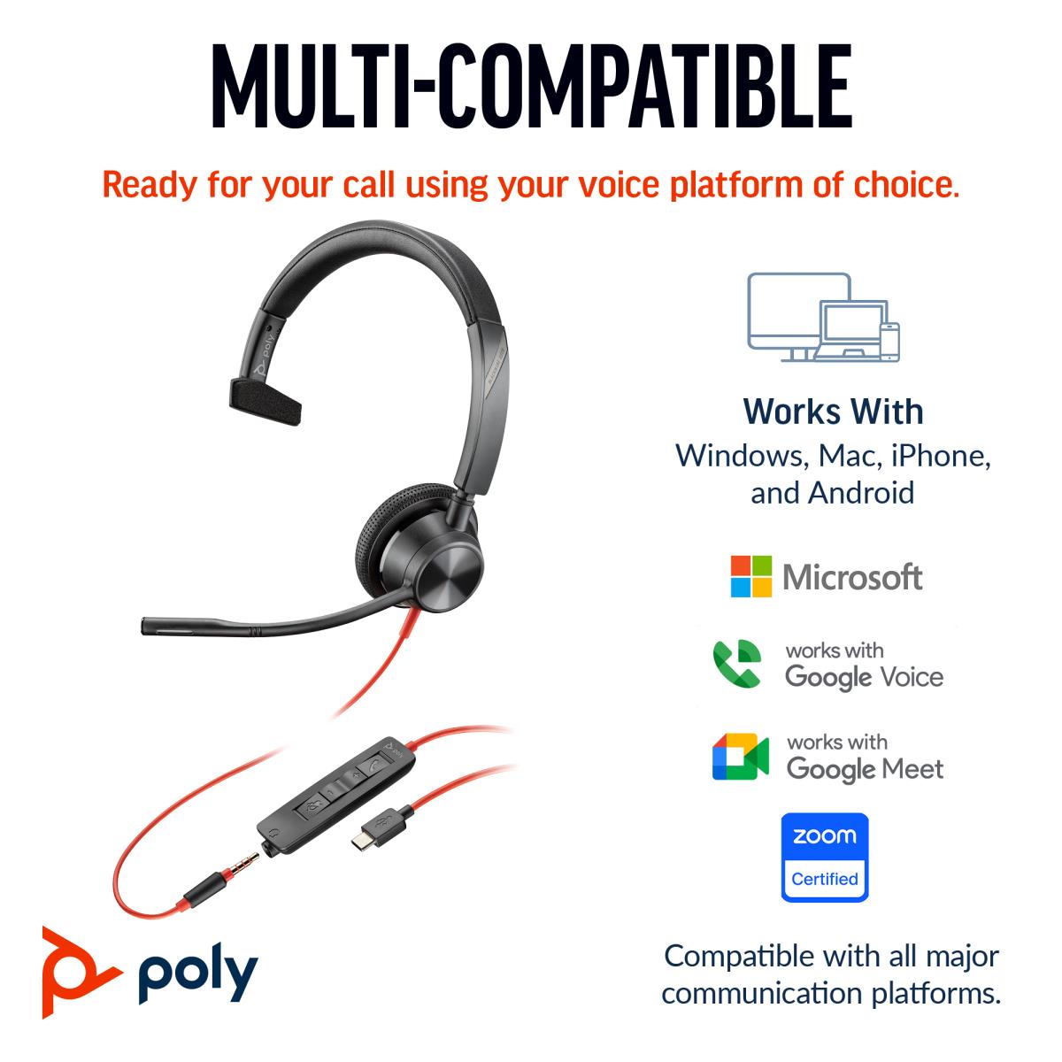 POLY BW3315-M MONAURAL USB-C/A thumbnail