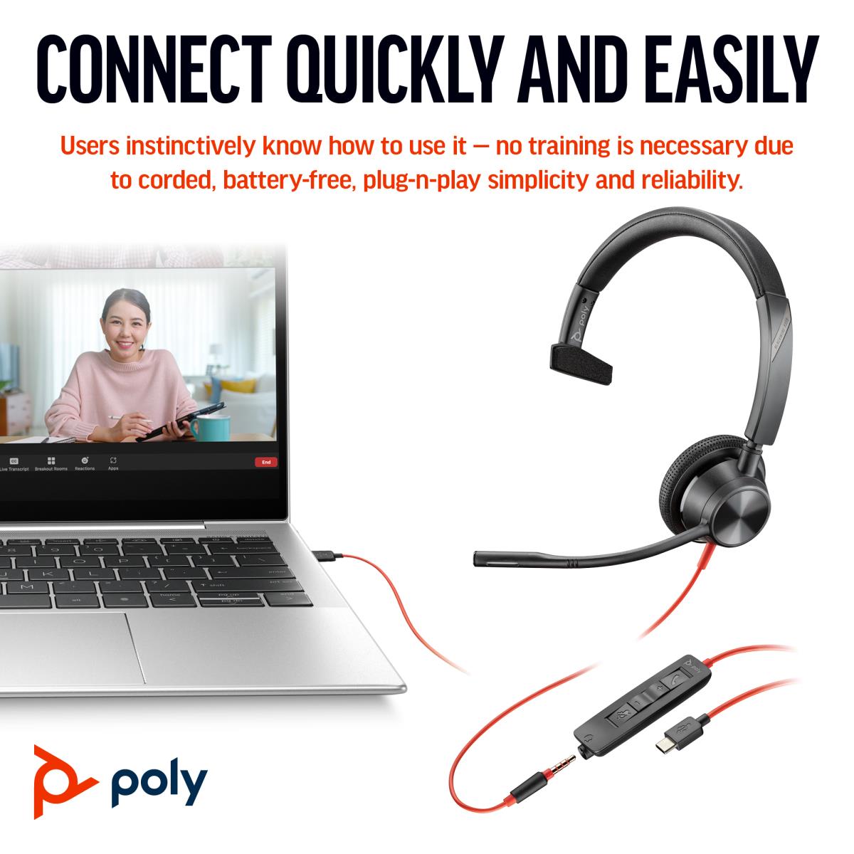 POLY BW3315-M MONAURAL USB-C/A thumbnail