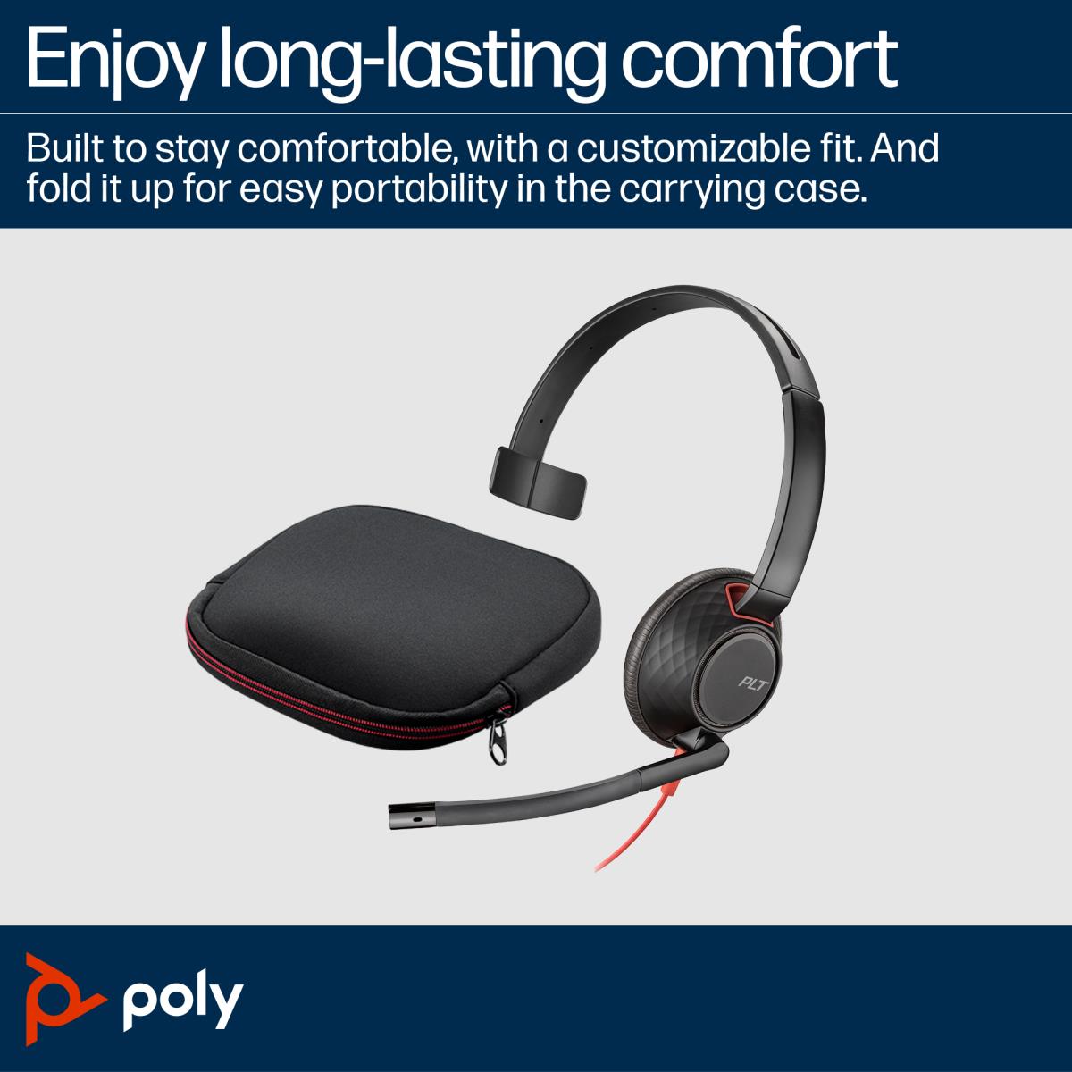 Blackwire 5210 USB-C Monaural Headset with 3.5mm Plug + USB-C/A Adapter thumbnail