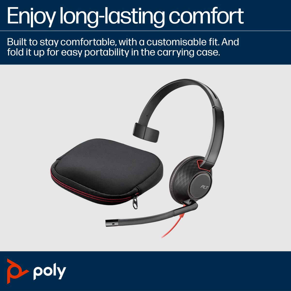 Blackwire 5210 USB-C Monaural Headset with 3.5mm Plug + USB-C/A Adapter thumbnail