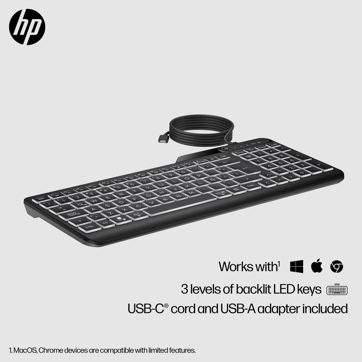 HP 405 MULTI-DEVICE WIRED KEYBOARD thumbnail