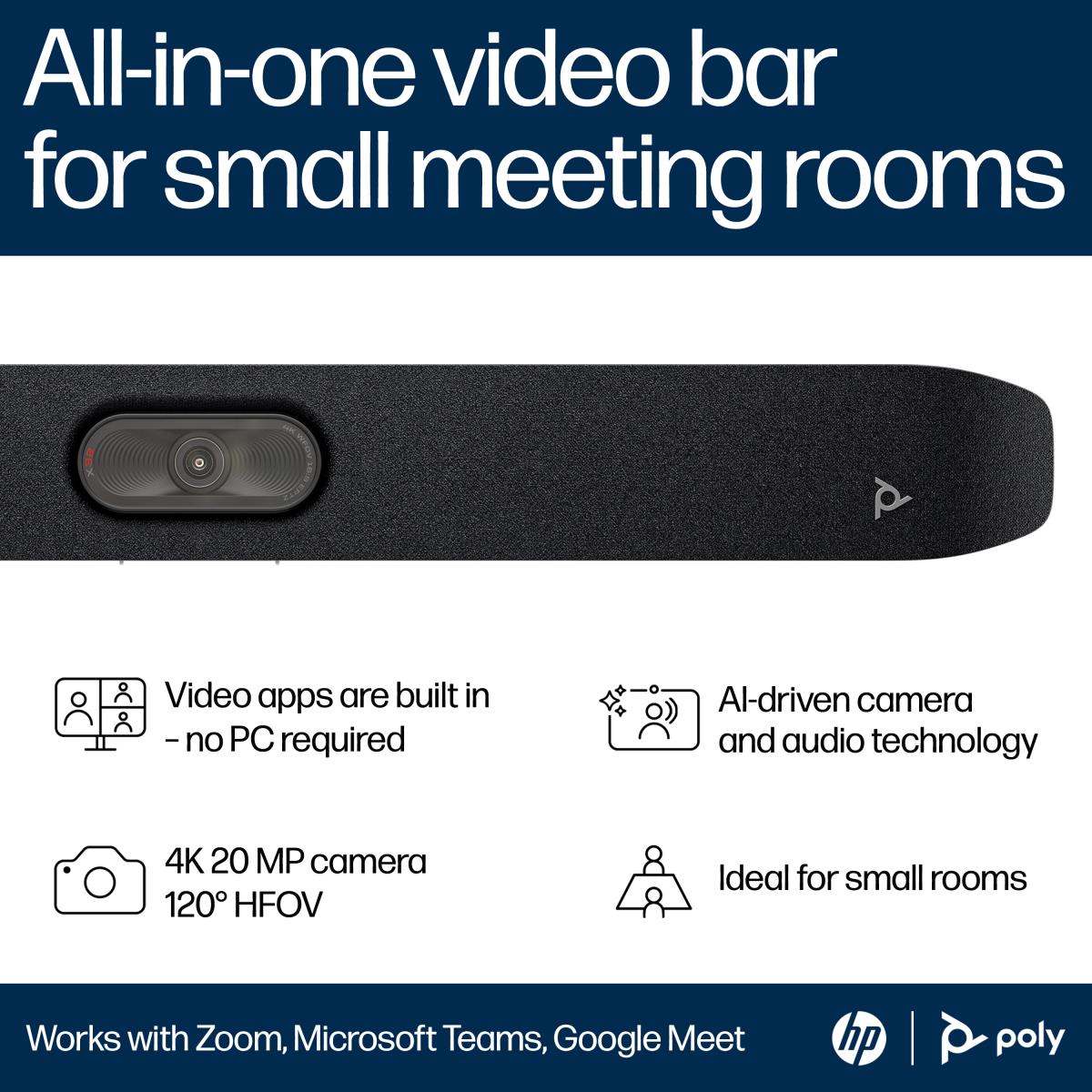 EU Product - Poly Studio X32 All-In-One Video Bar - Network Camera thumbnail
