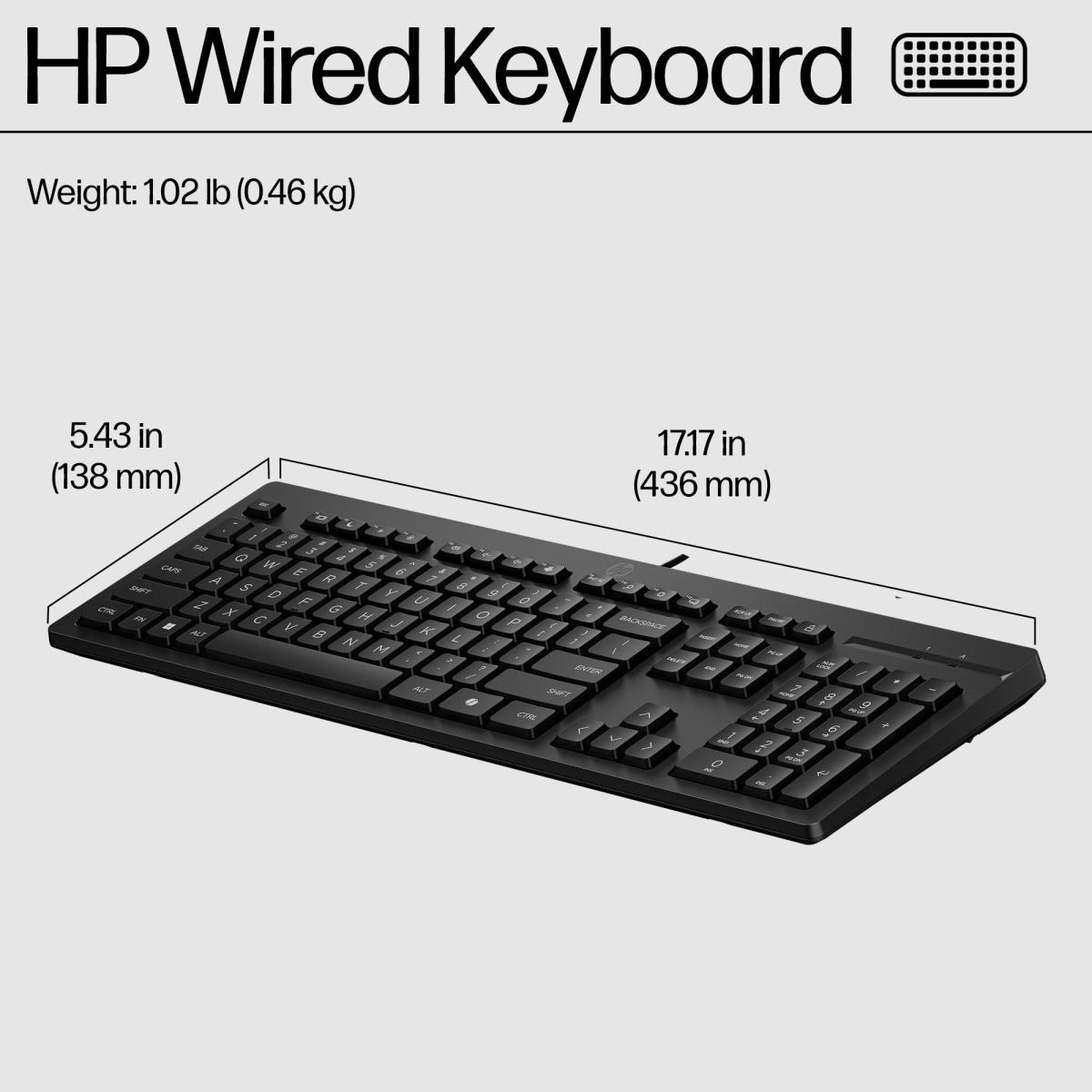 EU Product - 125 G2 USB Wired Keyboard (Bulk Qty.12) EMEA - INTL English Loc Euro plug thumbnail