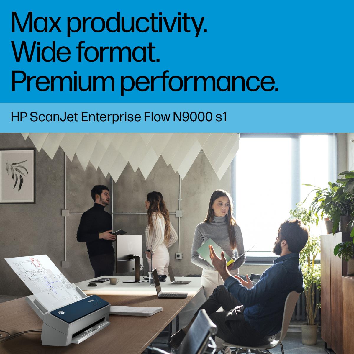 ScanJet Enterprise Flow 9000 s1 - Document scanner - CMOS / CIS - Duplex - A3/Ledger - 600 dpi x 600 dpi - up to 80 ppm (mono) / up to 80 ppm (colour) - ADF (100 sheets) - up to 30000 scans per day - USB 3.0 thumbnail