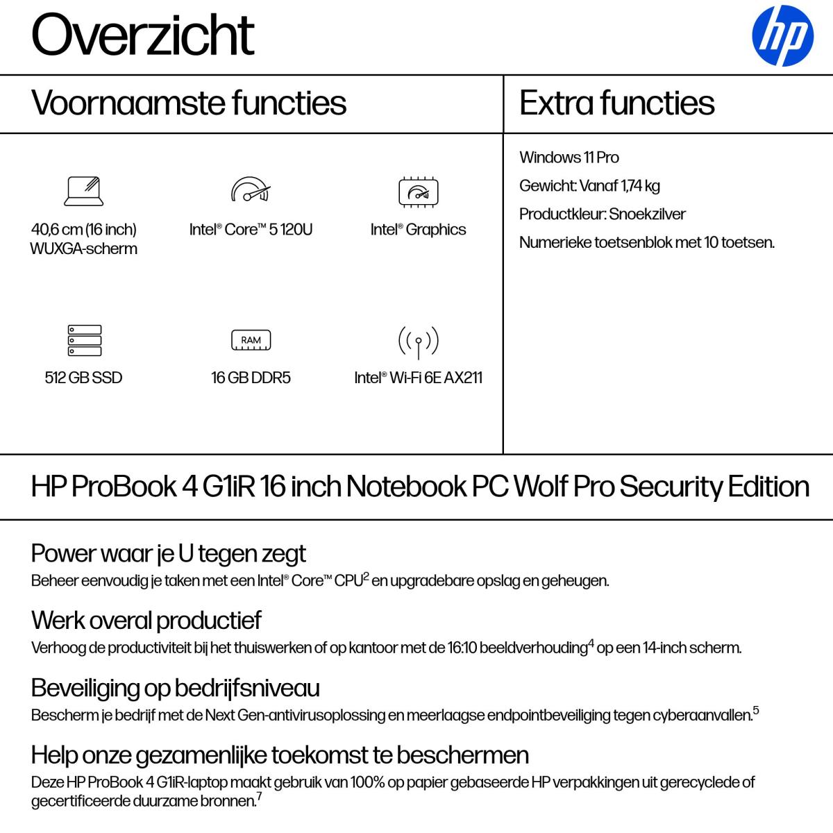 EU Product - ProBook 4 G1iR 16 - - Intel Core 5 120U - Notebook - 1.4 GHz thumbnail