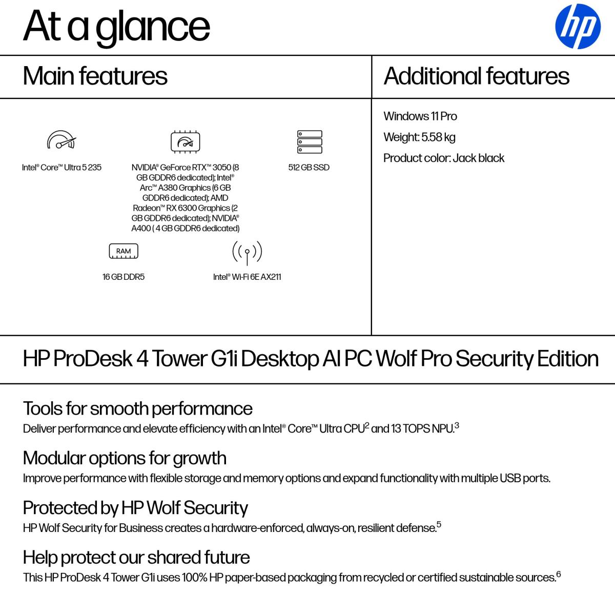 ProDesk 4 Tower G1i Desktop AI PC  Wolf Pro Security Edition thumbnail