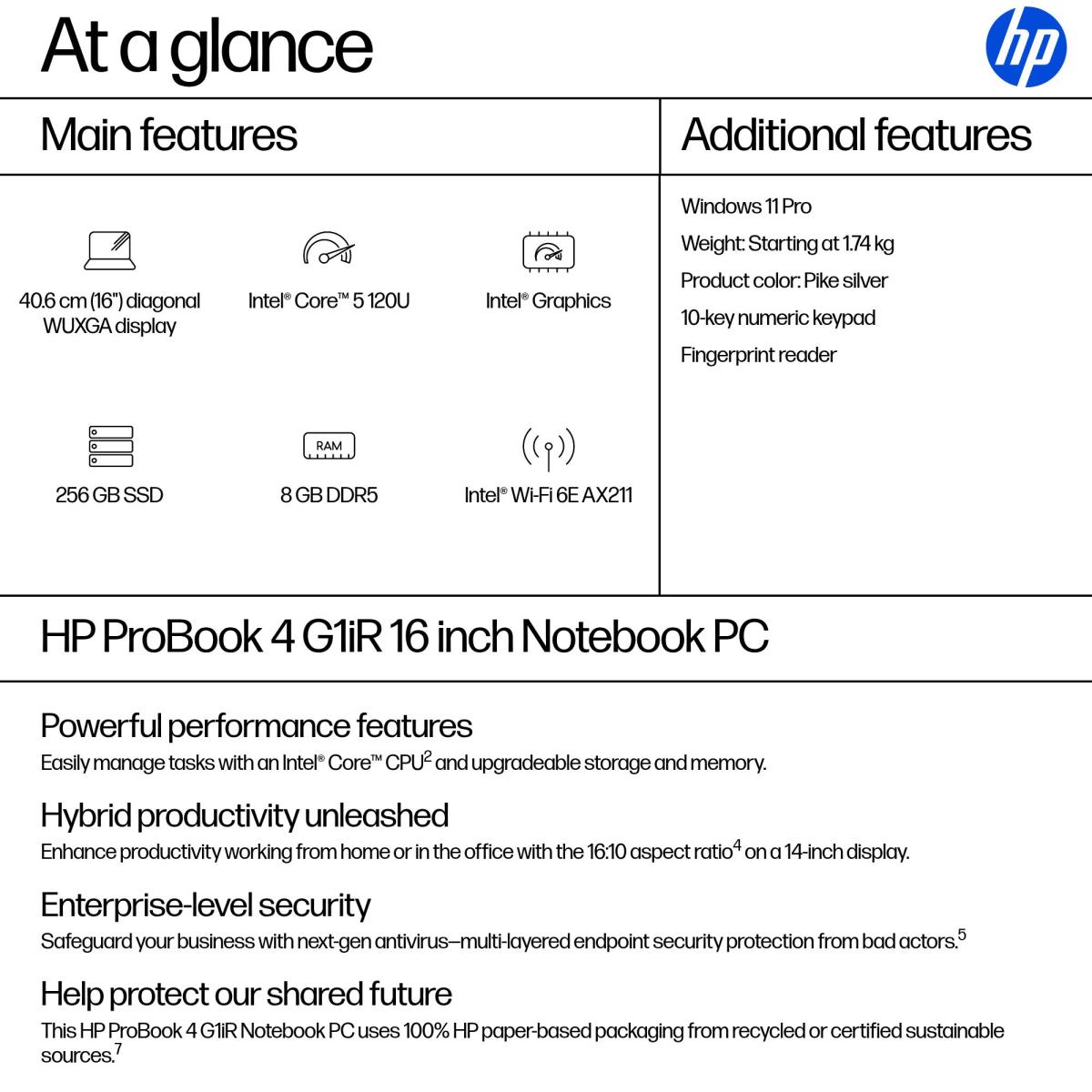 ProBook 4 1iR Intel Core 5 120U 8GB 256GB 16 thumbnail