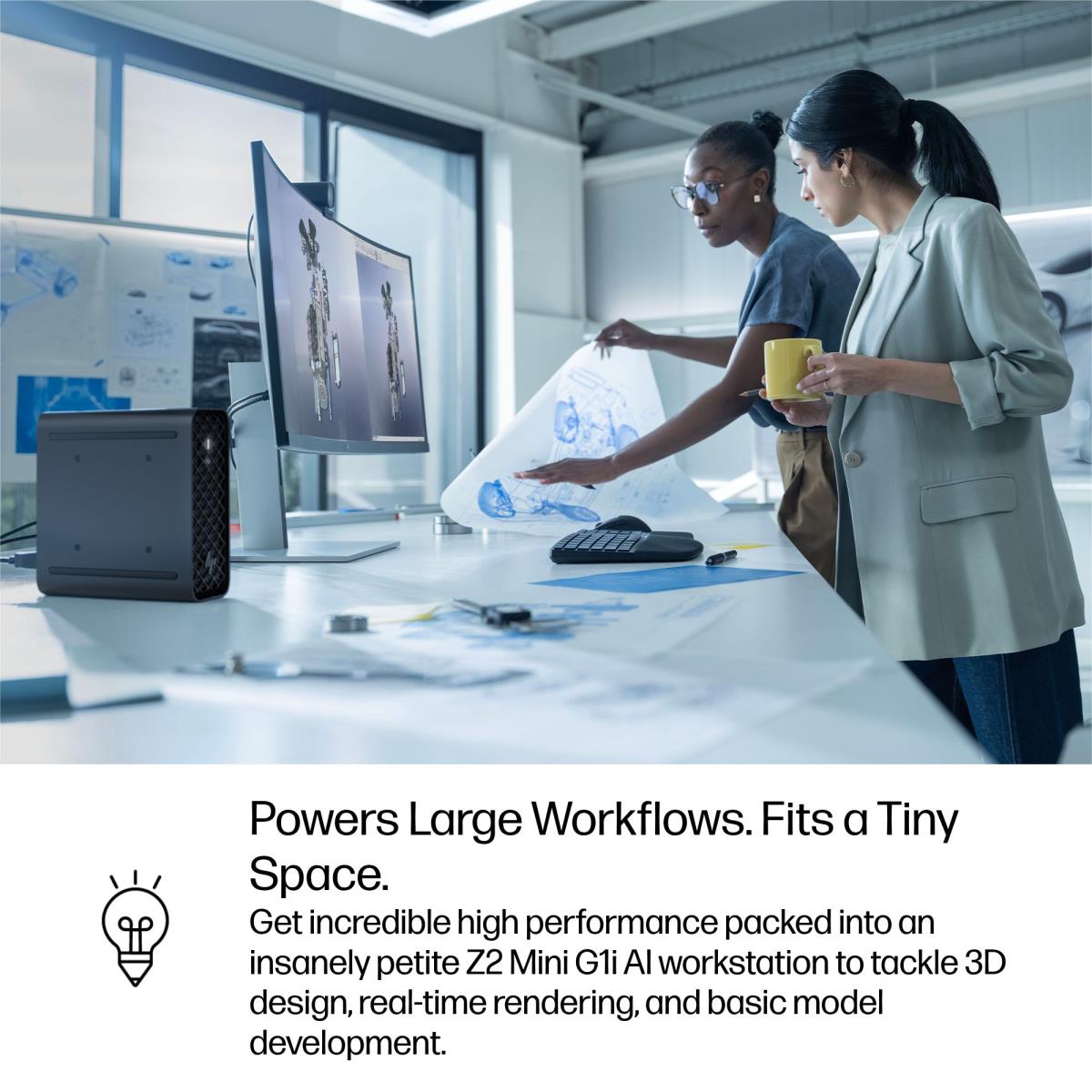 Workstation Z2 G1i - AI PC, AI Workstation - mini 5U - 1 x Core Ultra 9 285K / up to 5.7 GHz - RAM 64 GB - SSD 1 TB - HP Z Turbo Drive, TLC - RTX 4000 Ada - Gigabit Ethernet, IEEE 802.11ax (Wi-Fi 6), Bluetooth 5.4, IEEE 802.11be (Wi-Fi 7) - Win 11 Pro - m thumbnail
